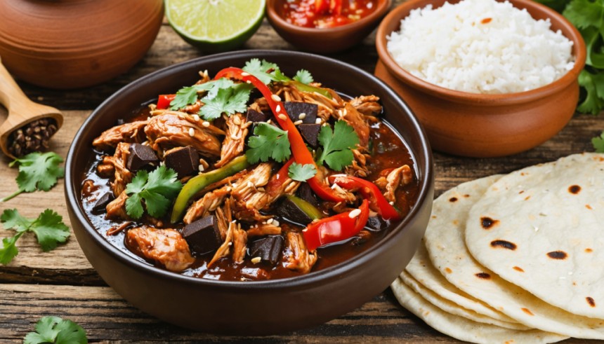 Plat traditionnel de mole oaxaquien.